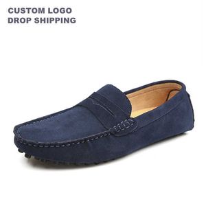 HBP icke-märkesanpassade modemän klänning båtskor mocka äkta läder mjuk mockasin loafers casual formella körskor för män kvinnor