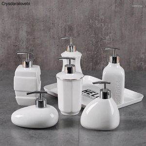 Liquid Soap Dispenser 340-500 ml Pure White Ceramic Emulsion Bottle Home El Shampoo Dusch Gel Hand Sanitizer Conditioner Bott