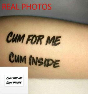 Nxy Adult Toys Bdsm 3 or 5x Cum for Me Inside Comboo Temporary Tattoos Waterproof Sticker Male Female Body Sex Slave Master Game3657515