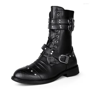 Botas homens moda motocicleta alta superior personalidade masculina manter pele quente dentro casual diário luxo homens martin neve