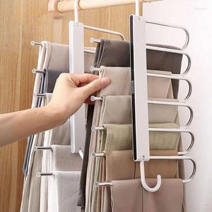 Hangers Pants Space Saving Stainless Steel Multi-layer Jean Organizer Pant Rack Closet For Skirts