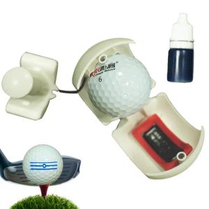 Aids Golfball Marking Tool Line Marker Golf Ball Liner Alignment Marker Stencil Longlasting Ink Double Printing Function For Golfer
