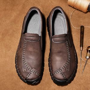 HBP icke-varumärke Bekväm snörning läderskor gummi officiella skor för män läder