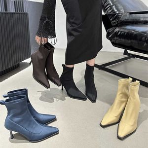 HBP Non-Brand Ankle Bootie Stiefel High Heels Kurze Stiefel Damen Herbst und Winter Neue Slim Fit Martin Stiefel Freizeitschuhe für Damen