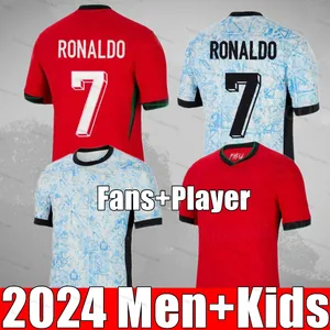 Ny 2024 CR7 Soccer Jerseys 24 25 Ronaldos Joao Felix Ruben Dias Football Shirt Bernardo B. Fernandes Portugal Silva Camisa de Futebol Joao Cancelo Men Kids Kits