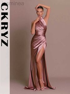 Basic Casual Dresses Satin Evening Party Dresses Women Sleeveless Backless Halter Side Sexy Maxi Dress Fashion 24319