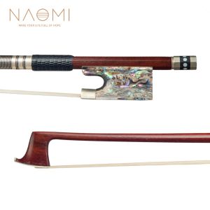 Guitar NAOMI Master Grade 4/4 Full Size Pernambuco Violin Bow W/ Abalone Frog Comfortable Lizard Skin Grip Fast Response Stick