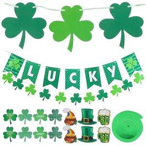 Party Decoration Letter Sign Ceiling Swirls Decor House Accessories Home St Patrick Day Hanging Ornament Green Banner Wreath La Flag