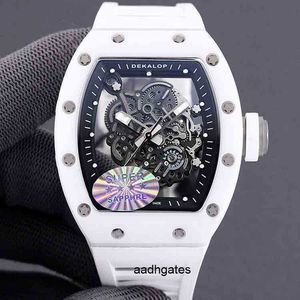 Richa minority ceramic watch female white sapphire hollowed out full-automatic mechanical milemir rm055 LBLF