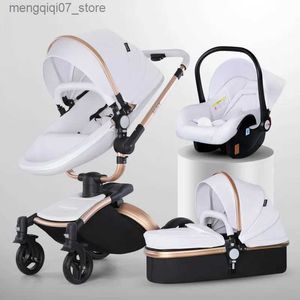 Strollers# High Landscape Baby Stroller 3 in 1 With Car Seat and Stroller Luxury Infant Stroller Set Newborn Baby Car Seat Trolley L240319