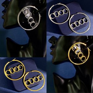 Vintage elegant designer stud earring famous geometric letters earring new fashion shine temperament hoop earring engagement birthday festival things zl175 I4