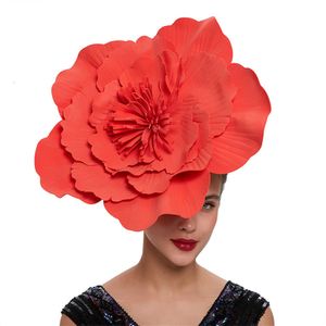 Women Large Flower Band Bow Fascinator Hat Headdress Bridal Makeup Prom Photo Shoot Photography Hair Accessories
