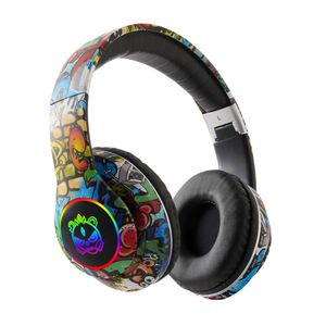 Transfronteiriça nova cabeça LX-8686 wearable fones de ouvido bluetooth led jogo luminoso cartão sem fio bluetooth graffiti