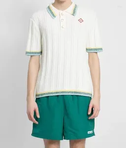 Men's Polos ET0426ファッショントップティー2024滑走路豪華なヨーロッパデザインプリントパーティースタイルTシャツ服