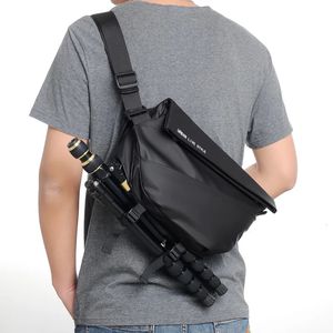 Męskie funkcjonalne kamera torba crossbody Waterproof IPad wielofunkcyjny klatka piersiowa osobisty stojak na ramię