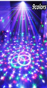 9 färger 27W Crystal Magic Ball LED STADE LAMP 21MODES DISCO LASER LIGHT Party Lights Sound Control Christmas Laser Projector4872721