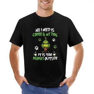 Herren-Poloshirts „I Need Is Coffee And My Dog“-T-Shirt, koreanische Mode-Blusen-T-Shirts, T-Shirts für Männer