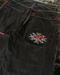 Y2k baggy jeans hip hop mönster tryck överdimensionerad bred ben vintage denim byxor män kvinnor gotiska byxor streetwear 240311