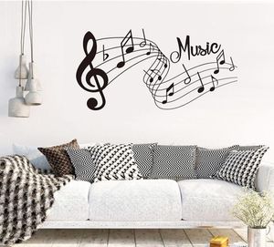Adesivi murali Moda Arte Canzoni musicali Note sonore Melodia Decalcomanie Carta da parati Casa Camera da letto Soggiorno Decor Adesivo2024792823