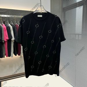 24ss Men designer Tee t shirt mens letter print short sleeve t shirts cotton women Black white round neck Diamond hot tshirt XXL 2XL