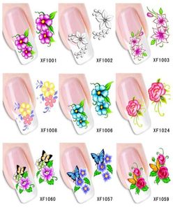Whole60Sheets XF1001XF1060 Nail Art Water Tranfer Sticker Nails Beauty Wraps Foil Polish Decals Temporary Tattoos Watermark2812574