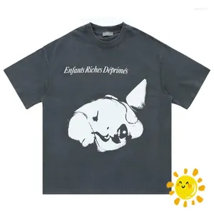 メンズTシャツfasionクルーネック洗浄エルドシャツ男性女性女性の顔プリントティートップ特大のビンテージTシャツ