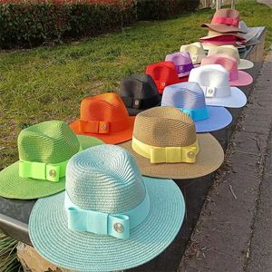 Geniş Memlu Şapkalar Kova Şapkaları Caz Top Str Hat Yeni Yay M Ayarlanabilir Caz Erkekler ve Kadın Str şapka Fedora Güneş Şapkası Şeker Renkli Plaj Şapkası Caz Şapkası Y240319