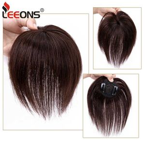 Synthetic Wigs Synthetic Wigs Leeons Synthetic Clip In Hair Pieces For Women Short Free Part Straight Hairpieces For Mild Hair Loss Volume Cover Black Hair 240327