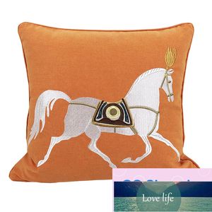 Share to be partner Pillow Case 45x45cm Embroidered Horse Throw Cushion Covers - Velvet Fabric Modern Style Couch Sofa Without Core