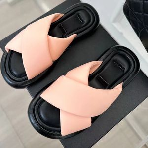 2024 summer new arrive women cross tied slippers runway designer thick sole outside walking comfortable beach flip flips female vacation shoes