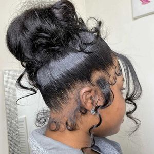 Syntetyczne peruki ludzkie chigony 180% fala ciała 360 Pełna koronkowa peruka ludzkie włosy Wstępnie wysponane HD przezroczyste koronkowe peruki czołowe brazylijskie peruki włosów dla kobiet Bling Hair 240329
