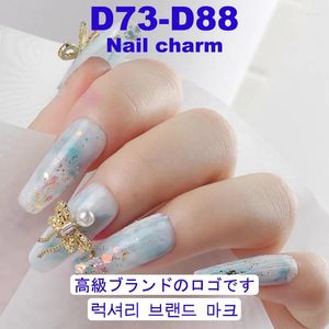 Nail Art Dekorationen 10 Stück (D73-D88) Logo Strass Charm Gold und Silber Metall Zubehör weibliche Mädchen Design Dekoration