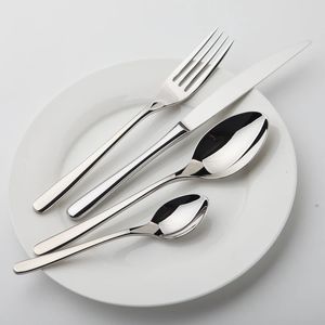 Cozy Zone Dinnerware Set Stainless Steel Tableware Luxury Cutlery Vintage Quality 24Pcs Knife Fork Dining Dinner Western 240315