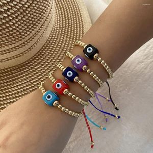 Strand Mosengkw Original Design Fashion Square Evil Eye Bead Armband Handgjorda Boho Women