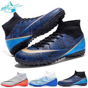 Обувь футбольная обувь мужчина TF/FG Новые списки Blue Hightop Antiskid Outdoor Football Boots Дети студенческие кроссовки для футбола в помещении