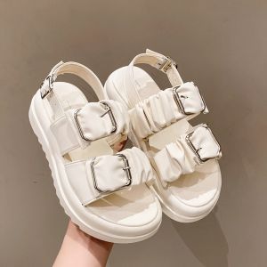 Sandały modne buty damskie 2023 Sandał sandał Allmatch Clogs Wedge Pasp Espadrilles Platform Med luksusowe dziewczyny beżowe gladiator