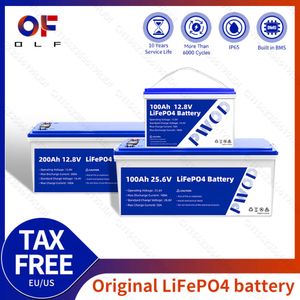 12V 24V 100Ah 200Ah LiFePO4 Battery Pack Grade A Lithium Iron Phosphate mini Battery Built-in BMS For RV EV Camper House Storage