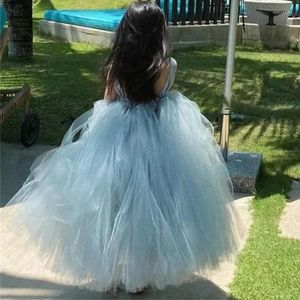 Flickaklänningar Flower Dress Fluffy Tulle Piano Performance Princess Baby Prom för bröllop födelsedagsfest aftonklänning