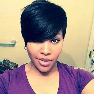 Synthetic Wigs Cosplay Wigs wig Short Hairstyles Wigs Short Hair Wigs For Black Women Short Pixie Cuts Wigs For Black Women Short Straight Black Ladies Wigs 240327