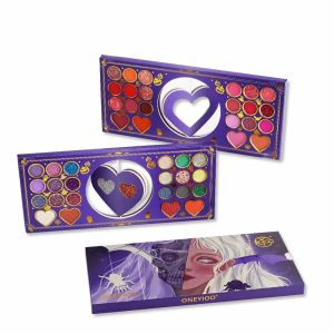 Sombra 46 cores Halloween Spinning Heart Design Paleta de sombras foscas Glitter Sombra de olhos Blush Pigmento Maquiagem profissional para rosto