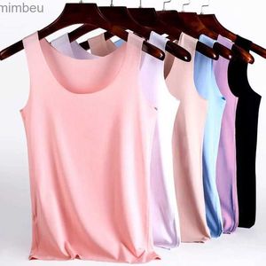 Mulheres T-shirt Mulheres Verão Apertado Ajuste Sem Traço Tanques Camis Colete Moda Casual Sem Mangas Senhoras Rua Tanques Tops Tees Hotsweet Bra B3192C24319