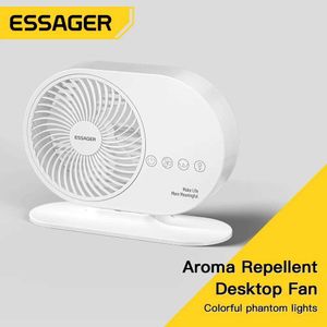 Electric Fans Essager Desk Fan 3-hastighet Office Fan Ultra Tyst kraftfull mini 70 Intelligent röstkontroll för hemmakontorets resor 240319