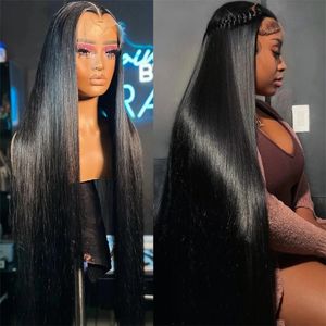 30 34 36 Inches 360 Lace Frontal Wig Straight 13X4 13x6 HD Transparent Lace Front Human Hair Wigs for Black Women Brazilian 19A