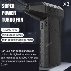 Electric Fans 3nd Generation X3 Violent Blower Mini Turbo Jet Fan Handheld Brushless Motor 130000 RPM Wind Speed 52m/s industrial Duct FanC24319