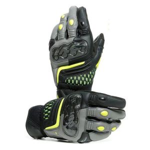 Luvas de motocross para motocicleta, luvas curtas de couro genuíno dan carbono 3 com tela sensível ao toque, luvas para piloto de motocicleta