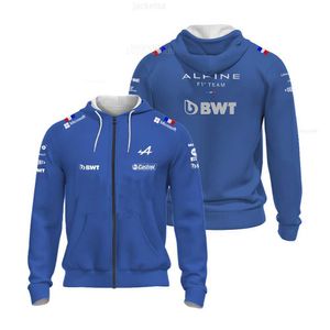 メンズフーディーズスウェットシャツ2024フォーミュラワンアルパインF1チーム公式モータースポーツレースシャツベストセラーブルー2024高品質の衣服パーカー