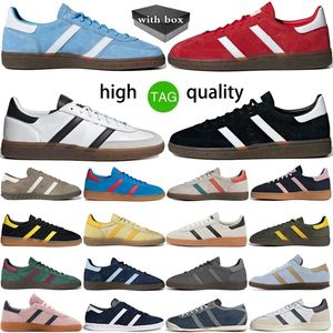 Designer Handball Sapatos casuais speziais homens homens casuais tênis marinho escarlate alumínio núcleo preto goma escarlate