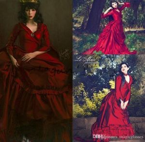 Vintage New Mina Dracula Trambusto vittoriano Abiti da ballo gotici Halloween Ruffles Pieghe Plus Size Abito formale in taffetà Eveni3373635