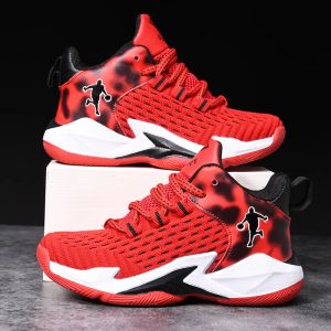 Shoes Hot Sale Kids Basketball Shoes Boys Sneakers Nonslip Training Shoes High Top Child Comfortable Casual Sneakers Mesh Athletic