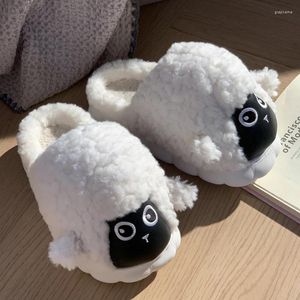 Tofflor 2024 Cartoon Dog House Cute Animal Slipper For Women Girls Fashion Kawaii Winter Plush Home Woman Funny Shoes